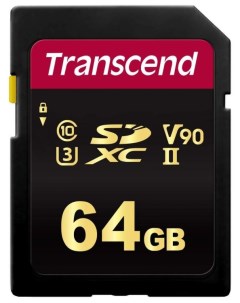 Карта памяти SDXC 64GB TS64GSDC700S UHS II Class U3 V90 чтение 285Мб с запись 180Мб с Transcend