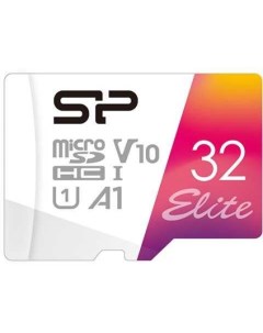 Карта памяти 32GB SP032GBSTHBV1V20SP microSDHC Class 10 UHS I U3 100 Mb s Elite A1 SD адаптер Silicon power