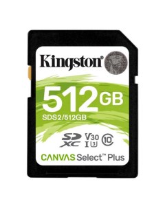 Карта памяти 512GB SDS2 512GB SDXC Canvas Select Plus 100R C10 UHS I U3 V30 Kingston