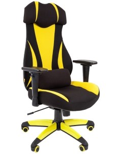Кресло игровое GAME 14 черное желтое ткань до 120 кг Chairman