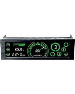 Панель управления вентиляторами CM430 сенсорная 30Вт канал х4 PWM черная зеленая подсветка дисплея Lamptron