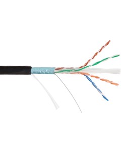 Кабель витая пара F UTP 6 кат 4 пары NKL 4740B BK 23AWG 0 55 мм медь одножильный solid внешний PE чё Nikolan