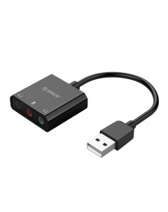 Звуковая карта USB 2 0 SKT3 BK внешняя 3 3 5mm jack черная Orico
