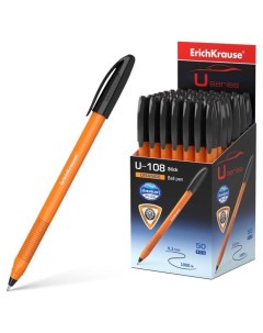 Ручка шариковая U 108 Orange Stick 1 0 Ultra Glide Technology черная 1 шт Erich krause