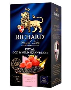 Чай черный Royal Goji Wild Strawberry ароматизированный 25 пакетиков Richard