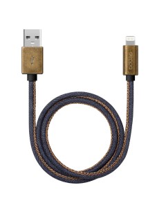 Кабель Lightning 8 pin USB 2 4A 1 2м медь джинса Jeans 72275 Deppa