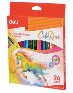 Набор цветных карандашей ColoRun трехгранные 24 шт EC00120 Deli