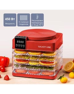 Сушилка для овощей и фруктов LINE GL2630 красная Galaxy