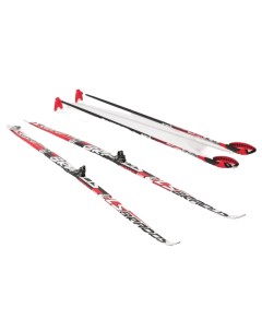 Комплект лыж X tour с насечкой палками и креплениями 75 мм размер 200 см красный Stc