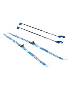 Комплект лыж X tour с насечкой палками и креплениями 75мм синий размер 185 см Stc