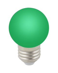 Лампа декоративная светодиодная LED G45 1W GREEN E27 FR С UL 00005648 Volpe