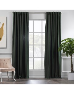 Комплект штор Casa Eleganta 140х270 Ткань рогожка на шторной ленте Зеленый Casa elegante