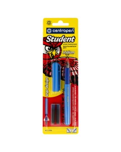 Ручка перьевая Student ассорти иридиевое перо 2 сменных картриджа Centropen