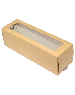 Коробка для пирожных ДхШхВ 180х55х55 мм с окном КАРТОН КРАФТ GDC 1 50 500 Osq