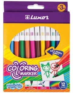 Фломастеры Coloring разноцветные 12 шт Luxor