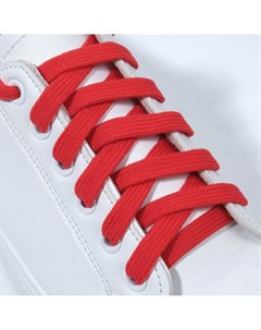Шнурки для обуви пара плоские 10 мм 120 см цвет красный Onlitop