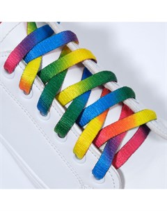 Шнурки для обуви пара плоские 8 мм 90 см цвет радужный Onlitop