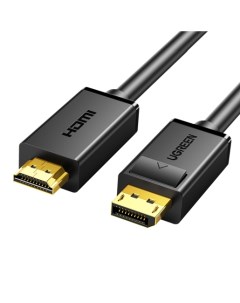 Кабель интерфейсный DisplayPort HDMI 10239 DP Male to HDMI Male 1 5 м черный Ugreen