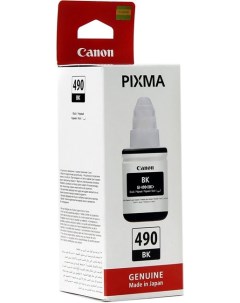 Чернила GI 490 BK 0663C001 для PIXMA G1400 G2400 G3400 135мл чёрные Canon