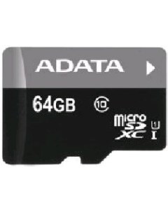 Карта памяти 64GB AUSDX64GUICL10 RA1 MicroSDXC Class10 Premier UHS I R W 30 10 MB s Adata
