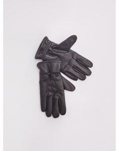 Тёплые кожаные перчатки с экомехом Zolla
