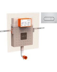 Смывной бачок скрытого монтажа V12 762 1740 01 Кнопка смыва Root Square 740 2280 хром Vitra