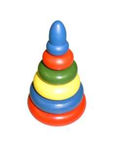 Деревянная игрушка RNToys Пирамидка разноцветная Rntoys (рнтойс)