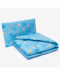 Комплект в кроватку для мальчика одеяло 110 140см с подушкой 40 60 см бязь синте Baby-22