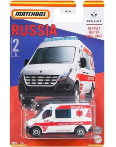 Машинка Matchbox Russia Renault Master Ambulance 2 из 6 Mattel