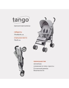 Коляска детская прогулочная Tango RA352 Silver Grey Rant basic