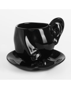 Пара чайная 1 перс 2 пр 320 мл керамика черная Поцелуй Baise Kuchenland