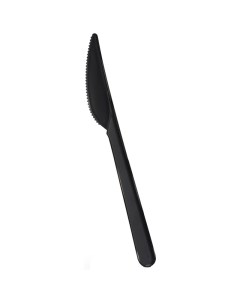 Нож одноразовый Премиум пластик черный 18 см 50 шт Paterra