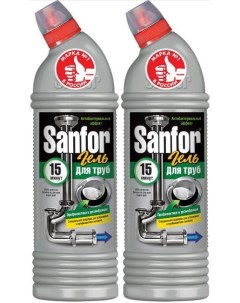 Средство для прочистки труб профилактики и дезинфекции 15 мин 750г 2штуки Sanfor