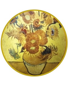 Декоративная тарелка Импрессионисты Подсолнухи Ван Гог 10 см Nobrand