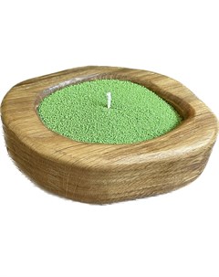 Насыпная свеча в гранулах деревянный подсвечник зеленый воск Candle-magic