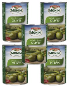 Оливки с косточкой 300 г х 5 шт Monini