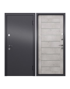 Дверь входная для квартиры металлическая 860х2050 правая темно серый серый Nobrand