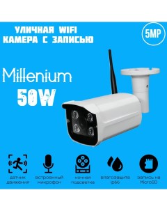 Камера видеонаблюдения 50W WiFi IP 5Mp для улицы и помещений с аудио и записью Millenium