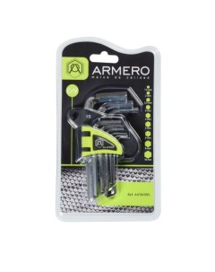 Набор угловых шестигранных ключей A410 095 9шт CrV короткие Armero