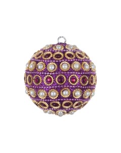 Фиолетовый шар с камнями и жемчужинами 7 см 10840 Karlsbach