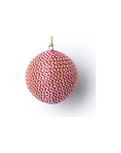 Витой розовый шар с нитями с цепью серебряного цвета 7 см 13349 Karlsbach