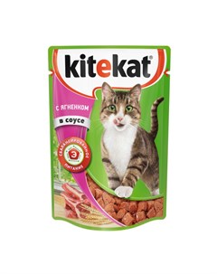 Влажный корм для кошек кусочки в соусе ягненок 28 шт по 85 г Kitekat