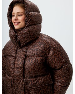 Короткая дутая куртка с леопардовым принтом Sela