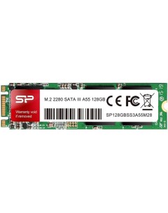 Накопитель SSD M 2 2280 SP128GBSS3A55M28 A55 128GB SATA 6Gb s 3D TLC 560 480MB s MTBF 1 5M Silicon power
