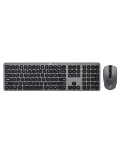Клавиатура и мышь 300M клав серая мышь серый черный USB беспроводная slim Oklick