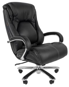 Кресло офисное 402 7015966 черное натуральная кожа до 250 кг Chairman