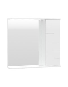 Зеркало шкаф Joli 80 R с подсветкой белый Волна