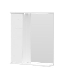 Зеркало шкаф Joli 60 L с подсветкой белый Волна