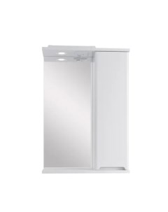 Зеркало шкаф Адель 50 R с подсветкой белый Sanstar