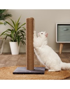 Когтеточка столбик 35х35х62 см из джута для кошек серая Домоседы